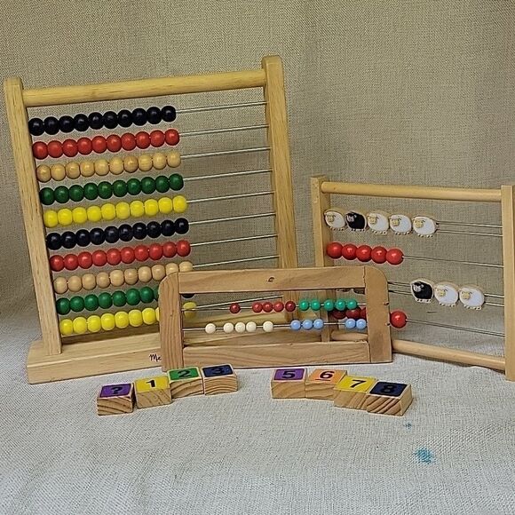 Melissa and Doug Abacus Classic Wooden Counting Toy, Counting sheep abacus - Picture 1 of 8